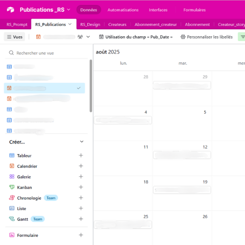 Organisation et automatisation de publication Instagram