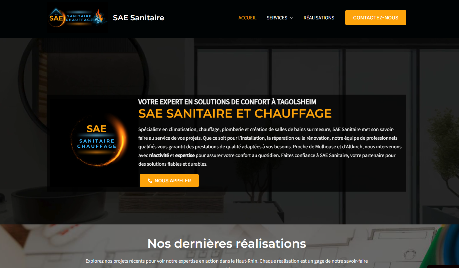Site web SAE Sanitaire Tagolsheim